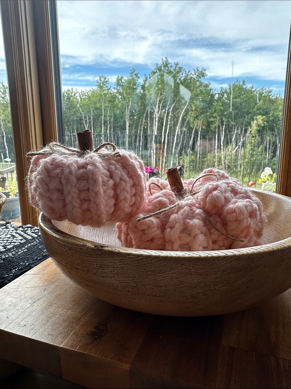 Crochet pumpkin decor - fall decorations - handmade knit pumpkins thanksgiving